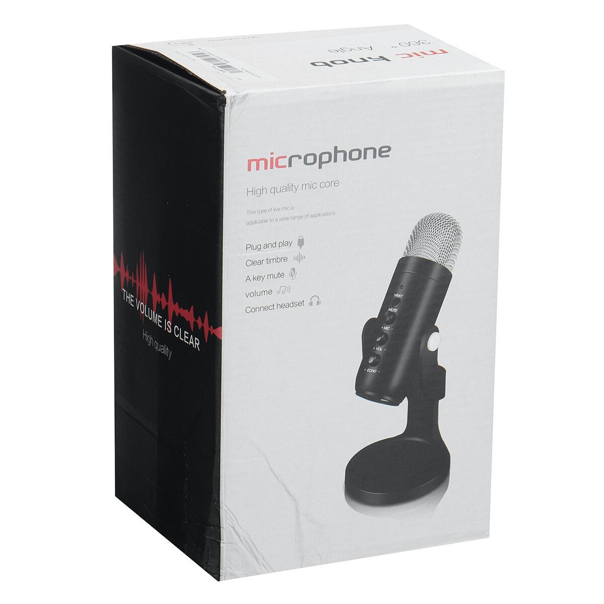 USB Condenser Microphone Stand Gaming Streaming Podcasting Recording for Computer PC Headphone