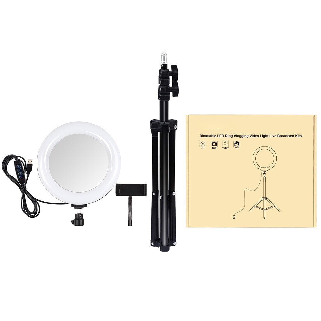 Fill Light Dual Color Temperature LED Arc Ring Lamp with Tripod for Photography Studio Live Broadcast 3200-5600K 7.9 Inch 20cm