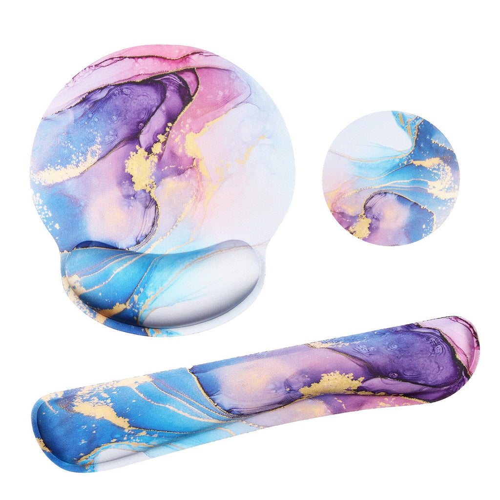 Mouse Pad with Wrist Support Keyboard Wrist Rest Durable Comfortable 3 Set with Non-Slip Base for Laptop Office Gaming Working Online Study