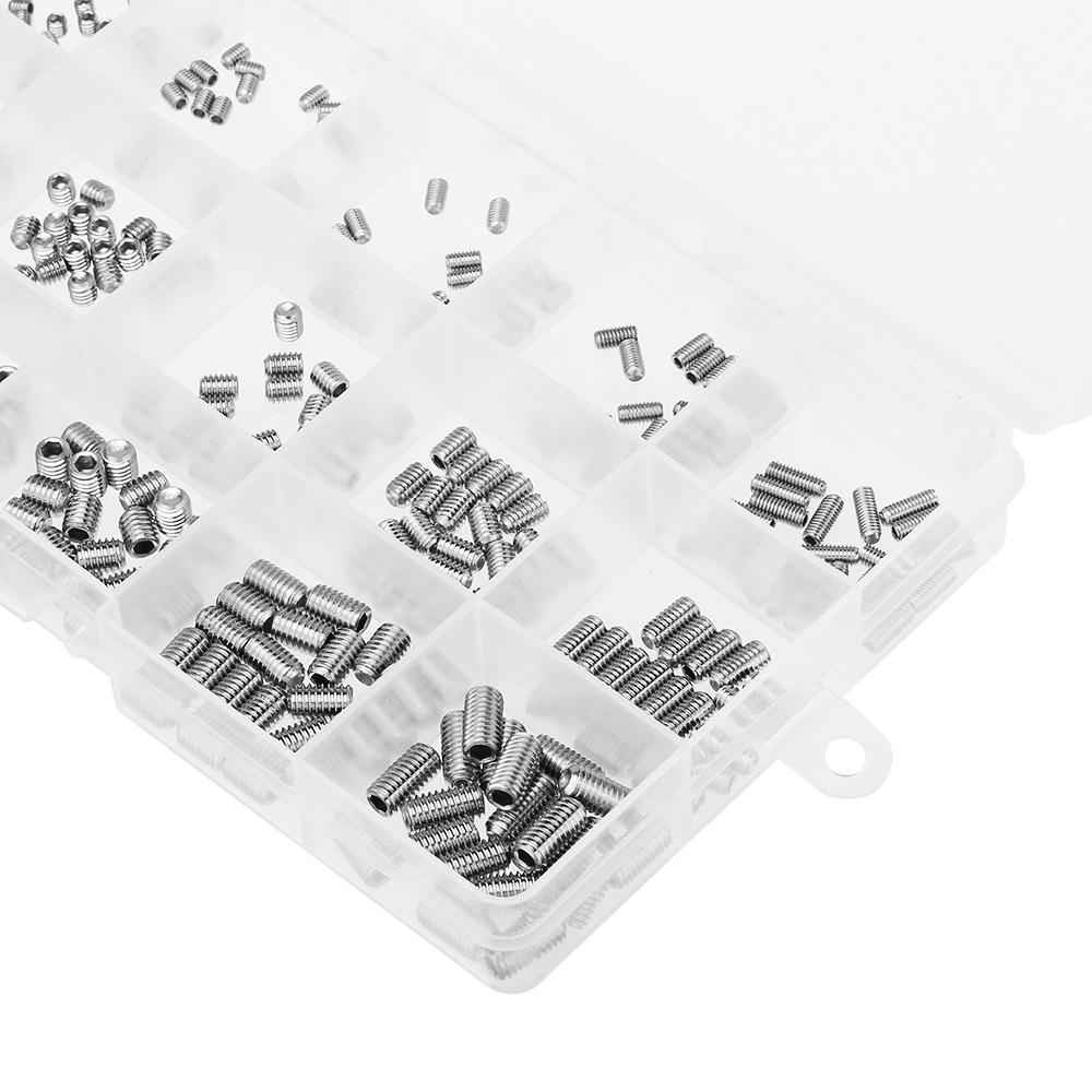 M3/M4/M5 300Pcs Allen Hex Socket Set Grub Screw Cup Point 3-10mm Assortment Kit