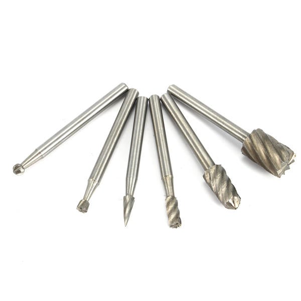 6Pcs 1/8 Inch Shank Milling Rotary File Burrs Bit Set Carving Tools
