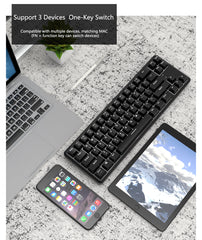 68 Keys Mechanical Keyboard Wireless Bluetooth Wired Dual Mode Anti-ghosting Backlight Mechanical Switch Gaming Keyboard