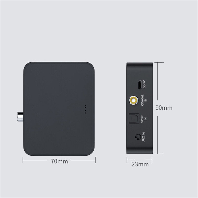 Multi-Function Bluetooth Transmitter Audio Adapter Hi-Fi Noise Reduction BT5.0 AUX-In TF Card Coaxial Optical Fiber SPDIF Audio Transmitter