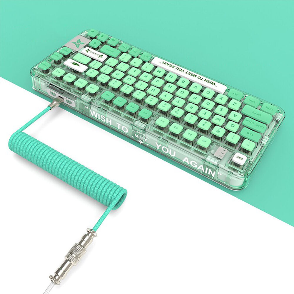 Transparent Mechanical Keyboard 80 Keys RGB Hot Swappable Triple Mode Bluetooth Wireless Gaming Keyboard with Suitcase