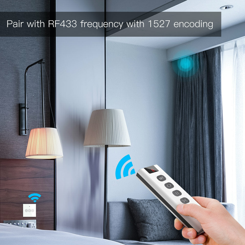 Channel RF433 Remote Control for WiFi Curtain Switch RF Roller Blinds Module Battery Powered Curtain Accessories Emitter
