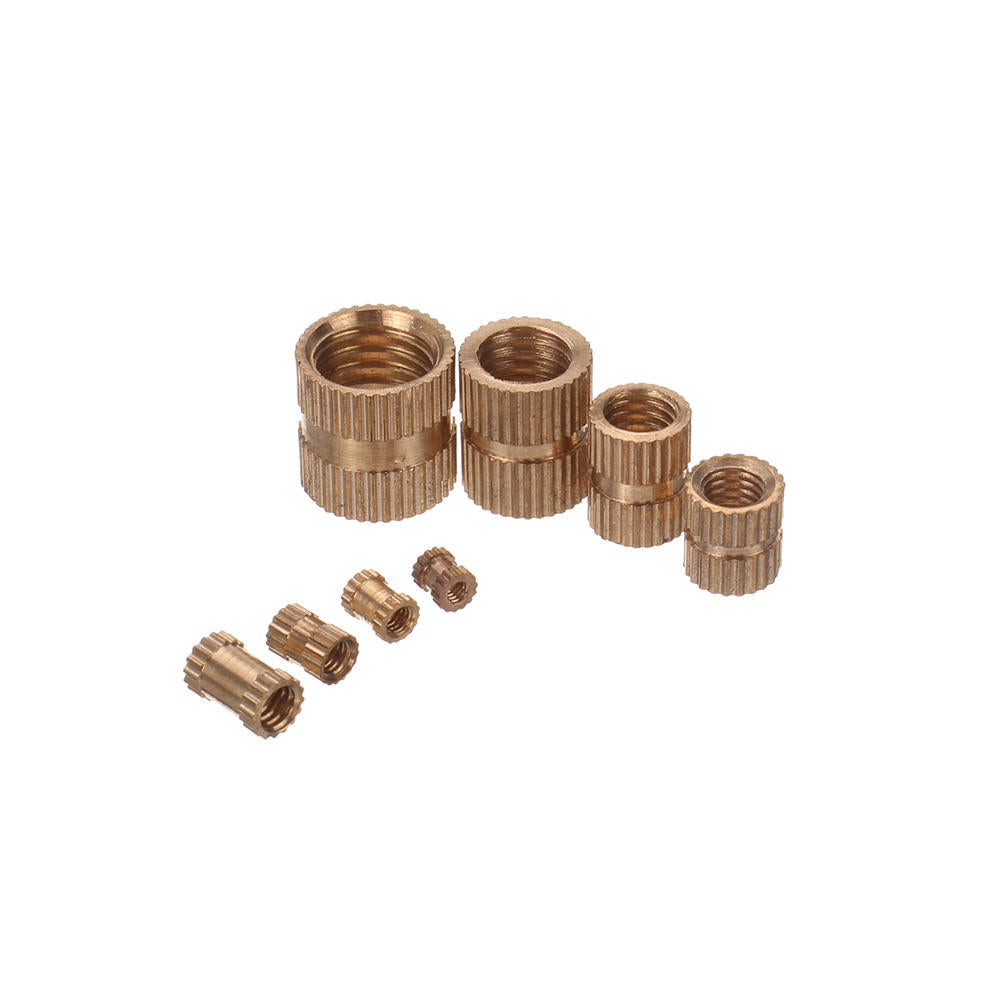 210pcs M2~M10 Metric Threaded Brass Knurl Nuts Round Insert Embedment Nut Assortment Set
