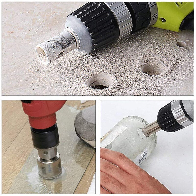 15pcs 3-42mm Diamond Hole Saw Cutter Tool Drill Bit Set for Glass Ceramic Marble Tile