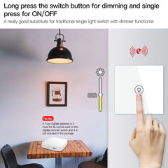 Dimming Switch Thyristor Stepless Dimming EU Smart Switch Works with Alexa Google Home 250V 1/2/3 Gang