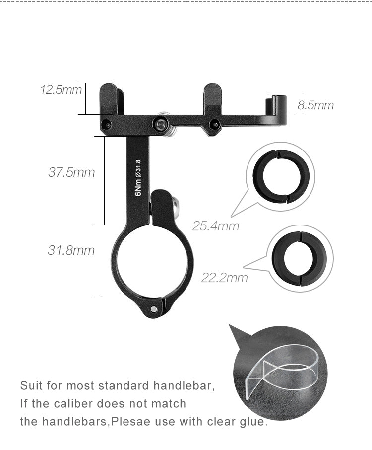 Anti-Slip Universal Bicycle 3.5-6.2inch Aluminium Alloy Bike Holder Handle Phone
