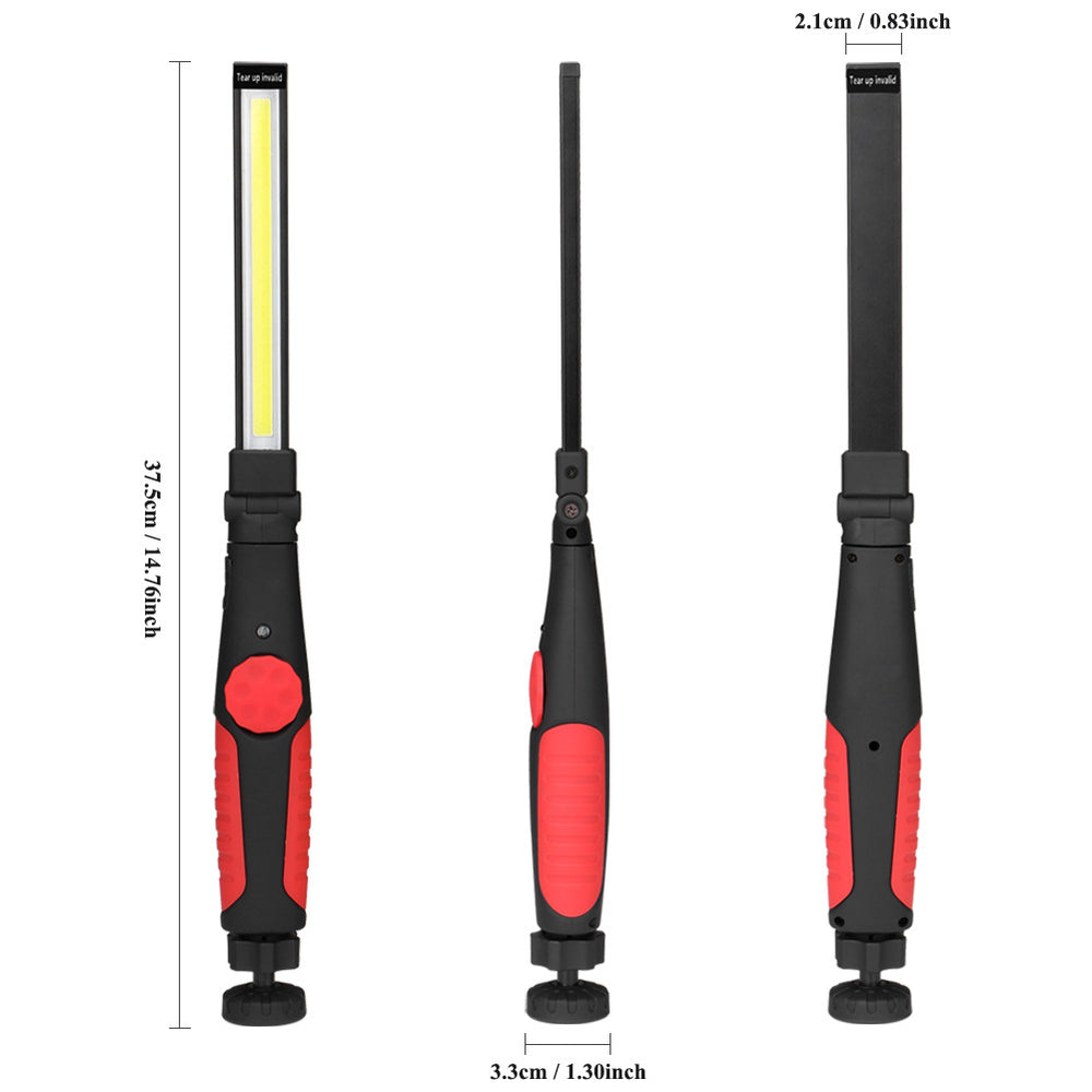 Rotated Foldable Magnetic USB Rechargeable COB LED Flashlight COB Work Light