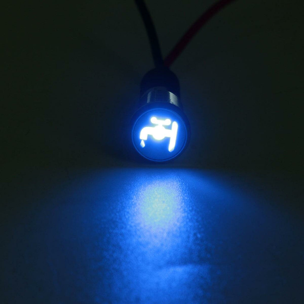 8mm 12V LED Dash Panel Indicator Light Lamp Car Van Boat Faucet Pattern