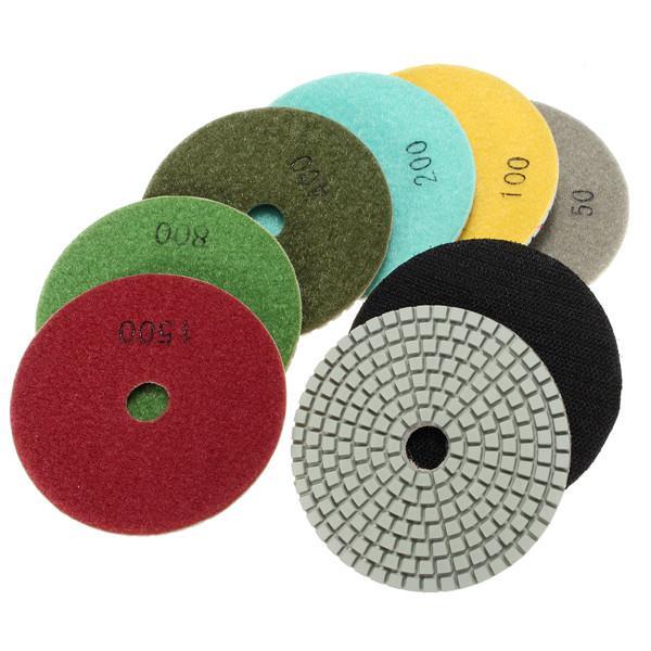 8pcs 100mm 4 Inch 50-3000 Grit Diamond Polishing Discs