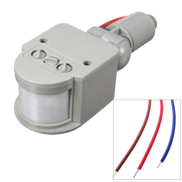 LED 110V-240V Infrared PIR Motion Sensor Detector Wall Light Switch 140Degree 12M