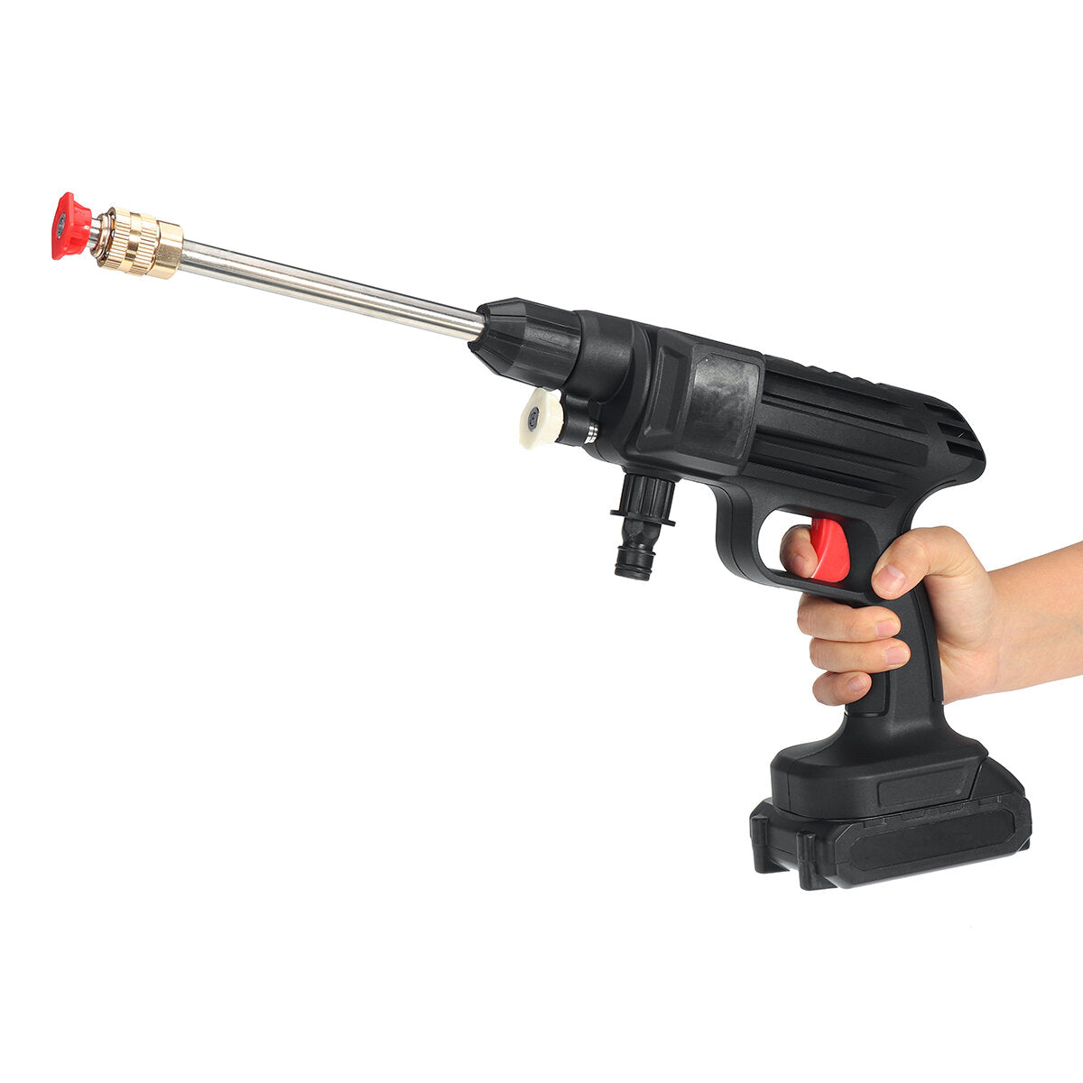24V Cordless High Pressure Washer Car Washing Machine Water Spray Cleaning Guns w/ 1/2 Battery