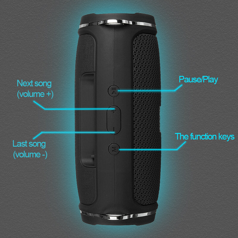 Portable Wireless Speaker Bluetooth 5.0 Speaker Outdoor Hi-Fi Support TF Card FM Radio Subwoofer