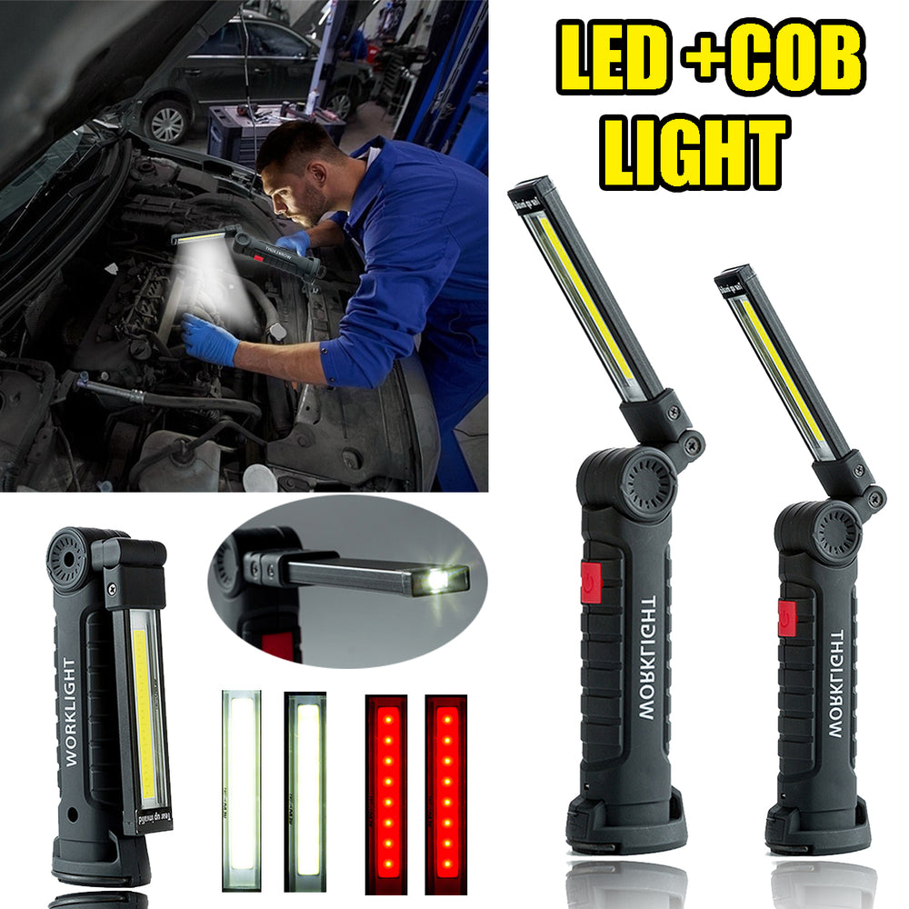 360° Rotatable COB+LED Work Light USB Torch Flashlight Outdoor Camping Emergency Lantern
