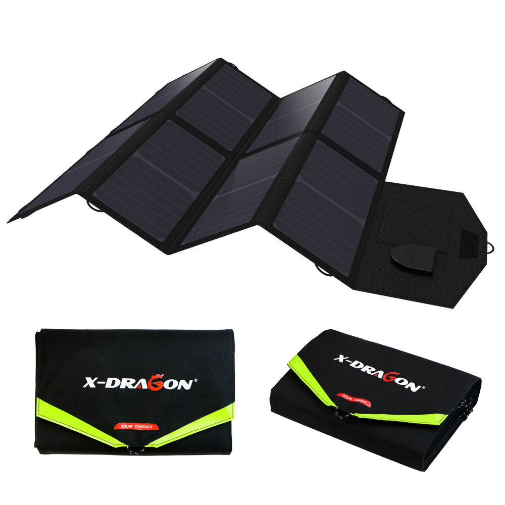 18V 40W Portable Solar Panel Charger Dual Ports Solar Cell for Phone Tablet Laptops Camping Hiking Accessories