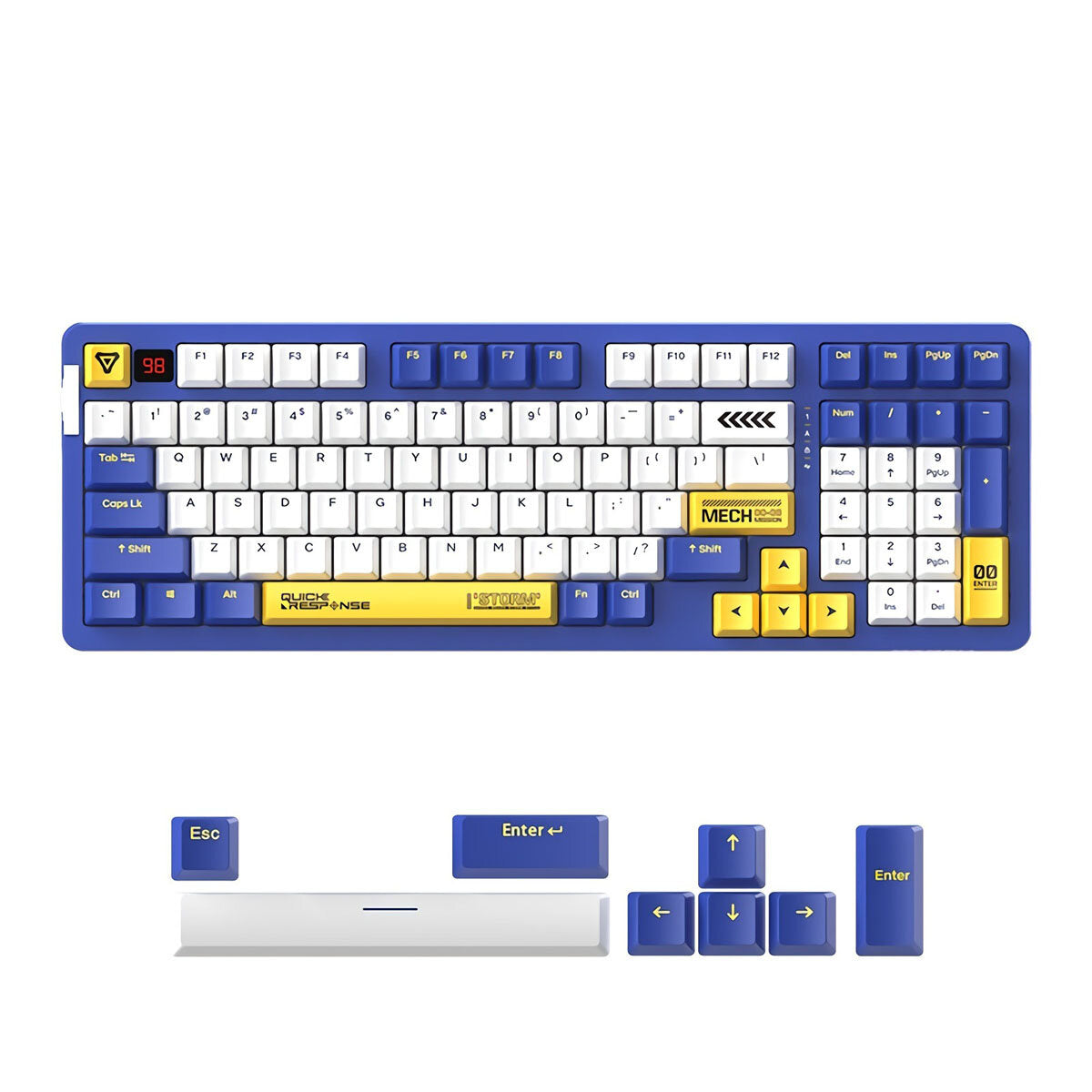Mechanical Keyboard 97 Keys Triple Mode Connection 100% Hot Swappable RGB LED Backlit PBT Keycaps Gasket Structure Gaming Keyboard with Sky V3 Switch