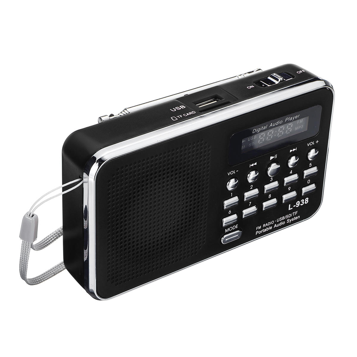 Portable FM 87.5-108MHZ 4.2V 4 Radio TF SD Card AUX Loop Play Speaker MP3 Music Player