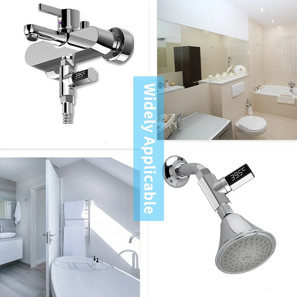 LED Shower Thermometer Digital Shower Celsius Temperature Display Shower Head