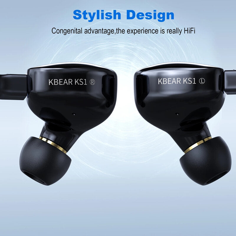 Dual Magnectic Circuit Dynamic In Ear Earphone Running Sport Hi-Fi Wired Headphones With Mic Earbuds Kbear KS2 KB06