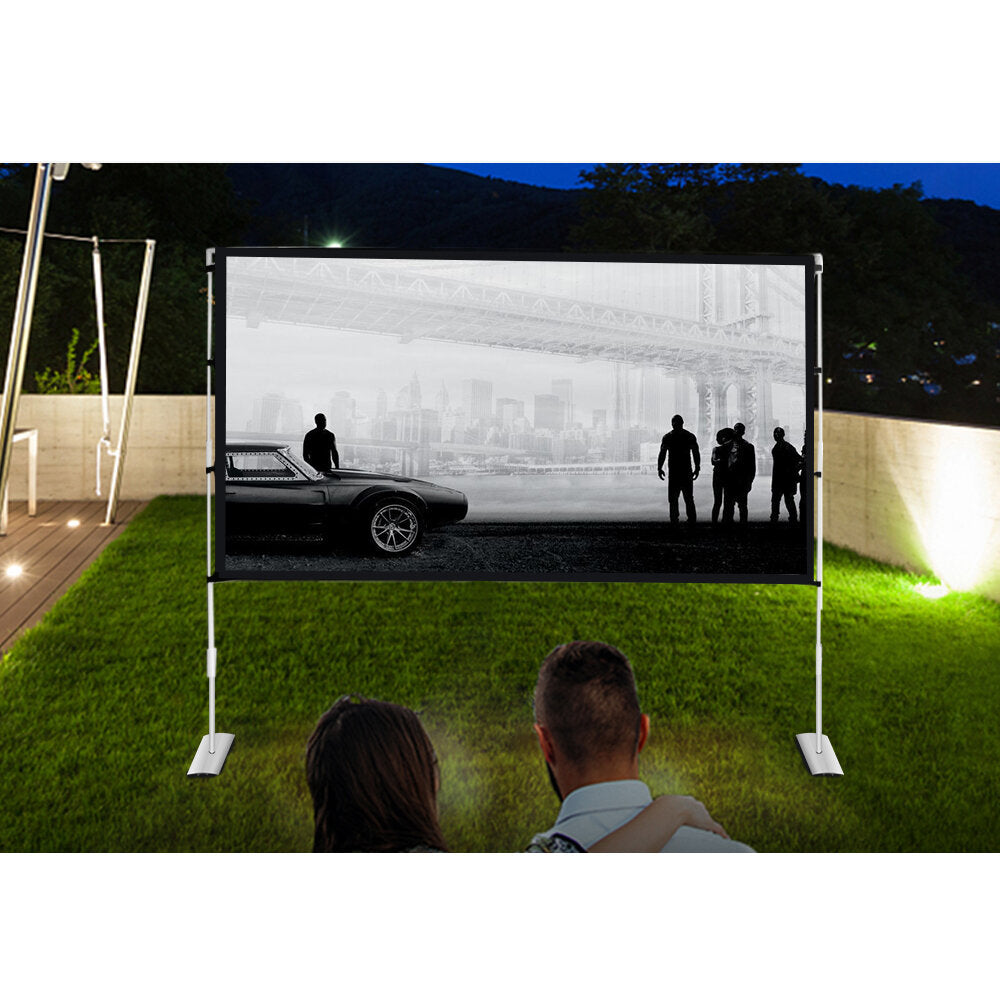 4K Projector Screen with Stable Stand 72" 84" 100" 120" 3D Curtain Anti-Light Portable Carrying Bag Home Theater Outdoor Movie