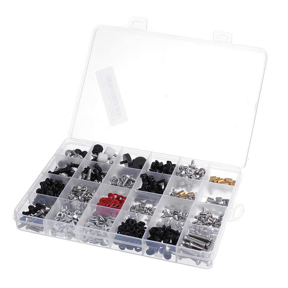 420Pcs/set M2/M3/M3.5 DIY Desktop Computer Repair Screw Assortment Mainboard Fan Cross Screws Hex Standoffs Spacers Kits w/ Storage Box Screwdrivers