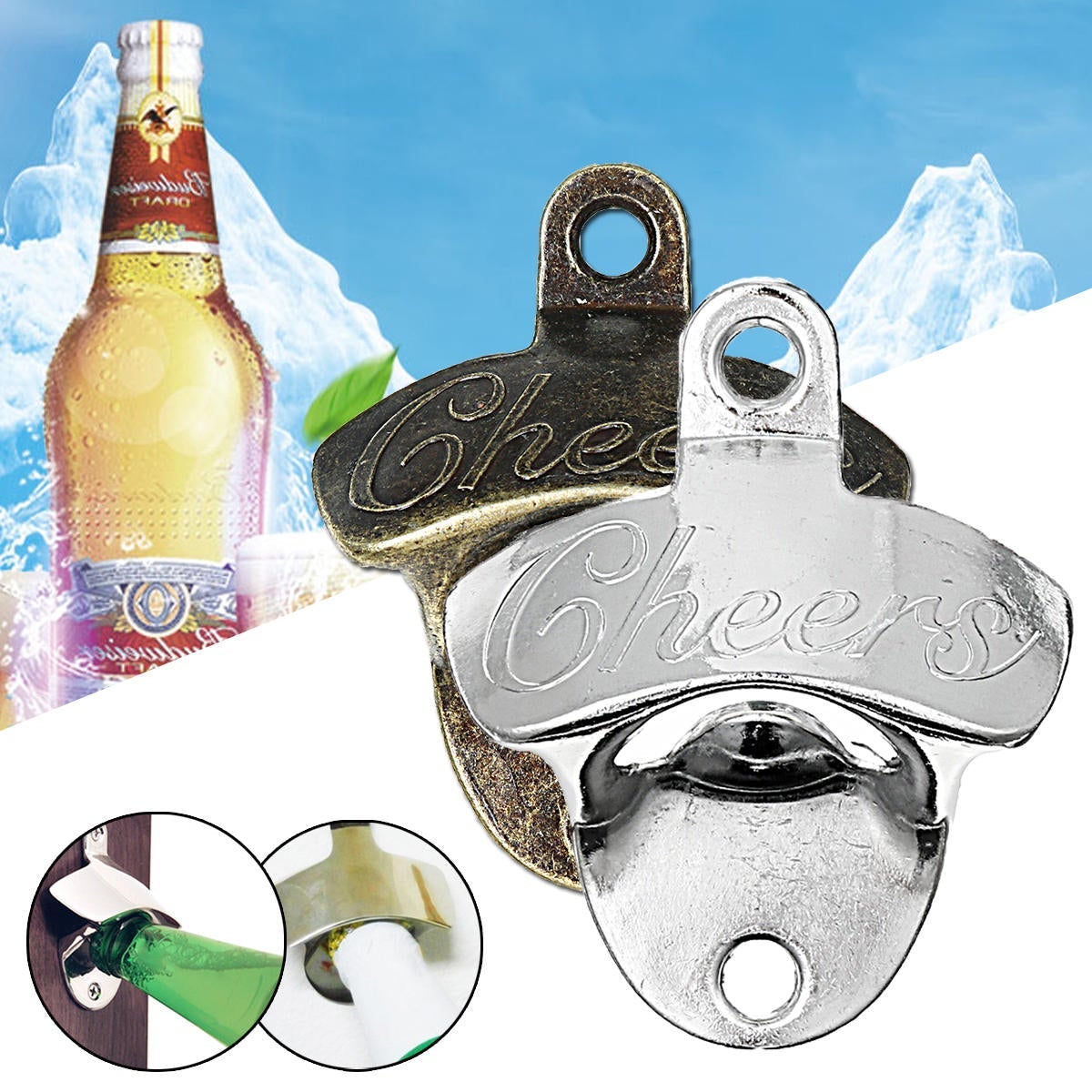 Retro Bronze Wall-mounted Bottle Opener Wall Mounted