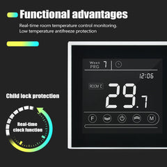 WIFI Thermostat for Water Floor Heating Touch Screen Temperature Controller Work with Alexa Google Home AC95~240V