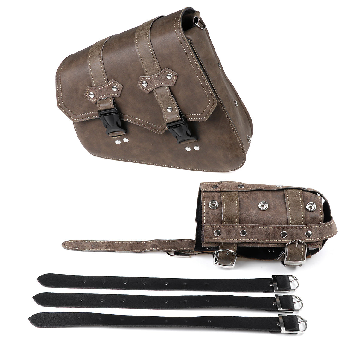 Left / Right Side Universal Saddlebag Storage Tool Holder Leather Motorcycles Bag
