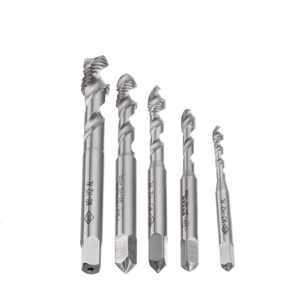5pcs M3-M8 HSS Spiral Screw Tap Machine Thread for Alumunium and Alloy