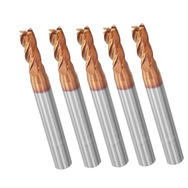 5pcs 5mm 4 Flutes Tungsten Carbide End Mill Cutter HRC55 AlTiN Coating End Mill Cutter