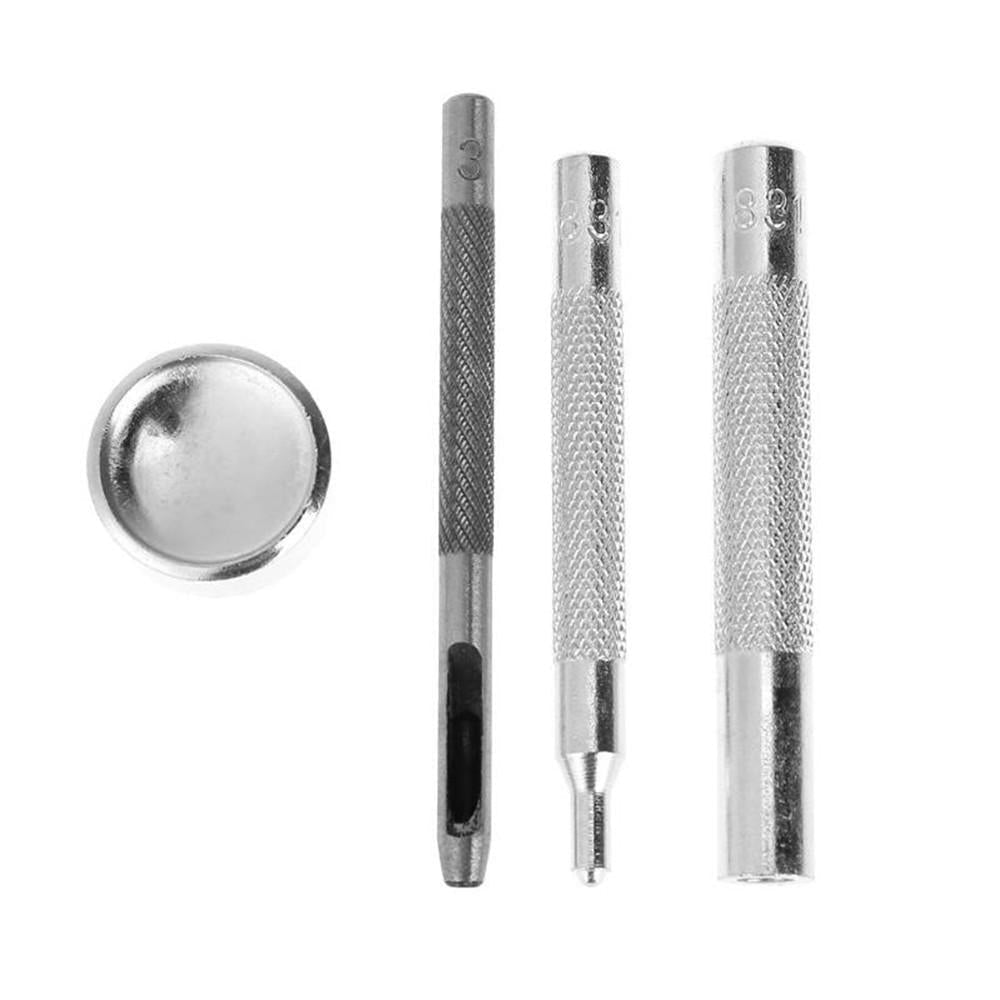 4 Pcs Metal Leather Craft Tools Snap Rivet Fastener Buttons Installation Tool Kit Hand Punch Tool Set