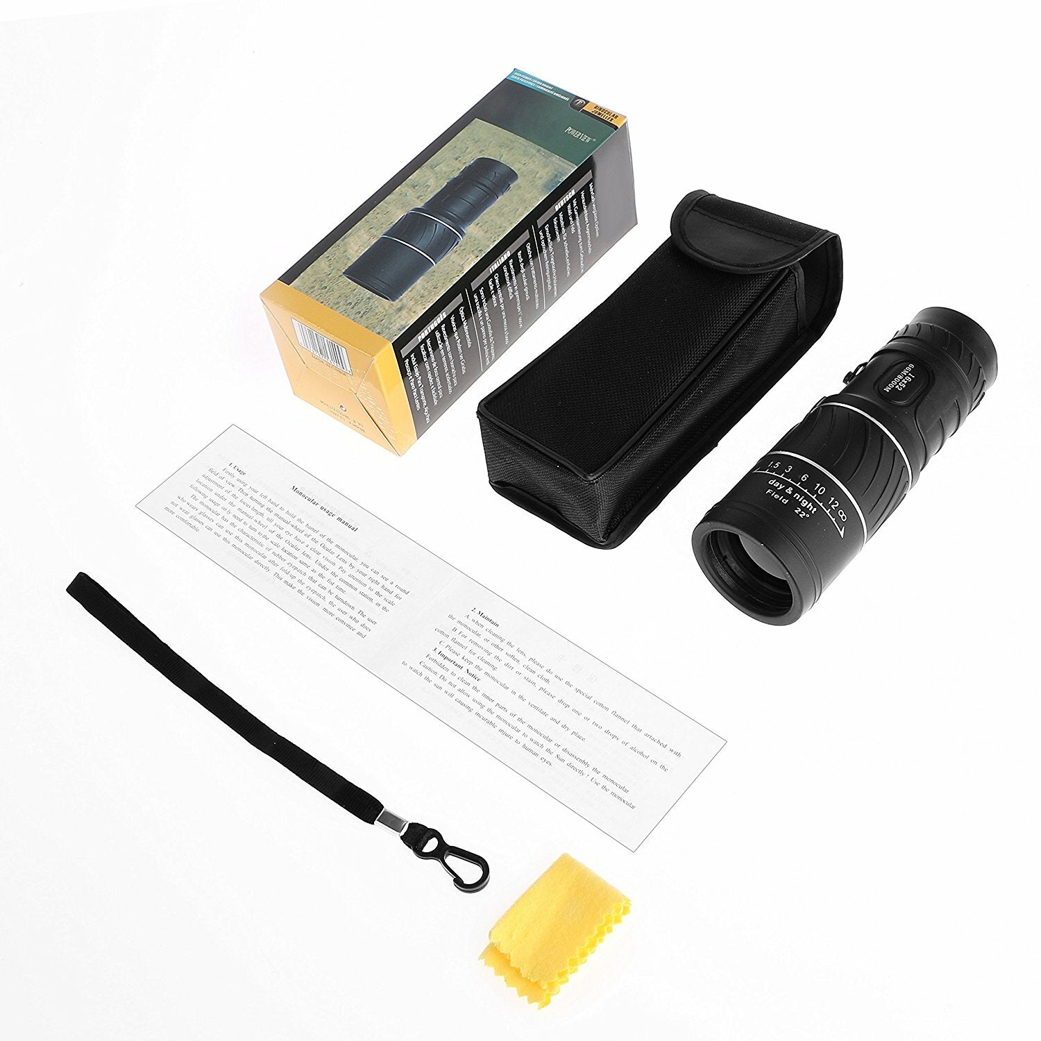 16x52 Monocular Focus Dual Optics Zoom Telescope Day Night Vision For Birds Wildlife,Hunting,Camping ,Hiking,Tourism
