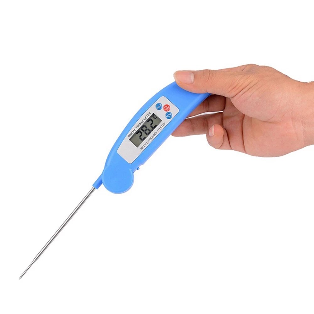 Folding Food Thermometer Quick Temperature Measurement Automatic Shut-Down for BBQ Baking