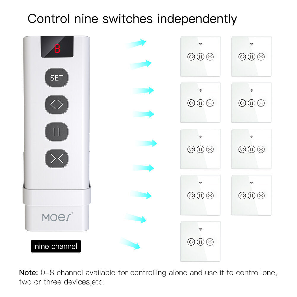 Channel RF433 Remote Control for WiFi Curtain Switch RF Roller Blinds Module Battery Powered Curtain Accessories Emitter
