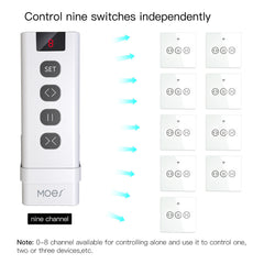 Channel RF433 Remote Control for WiFi Curtain Switch RF Roller Blinds Module Battery Powered Curtain Accessories Emitter