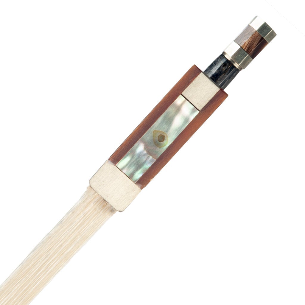 Master Carbon Fiber Bow Fiddle/ Violin Bow Silver Braided Carbon Fiber Bow W/ Ox Horn Frog Classical Paris Eye Inlay