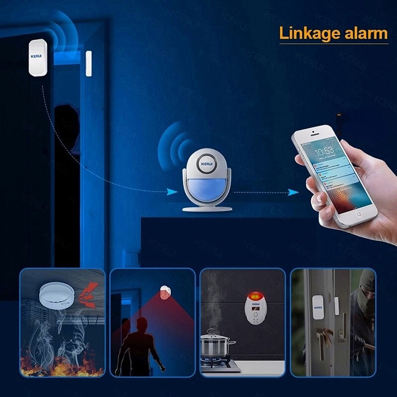 Smart Home Security WIFI Alarm System 120dB PIR Detector Door/Window Sensor Wireless App Burglar Works with Alexa