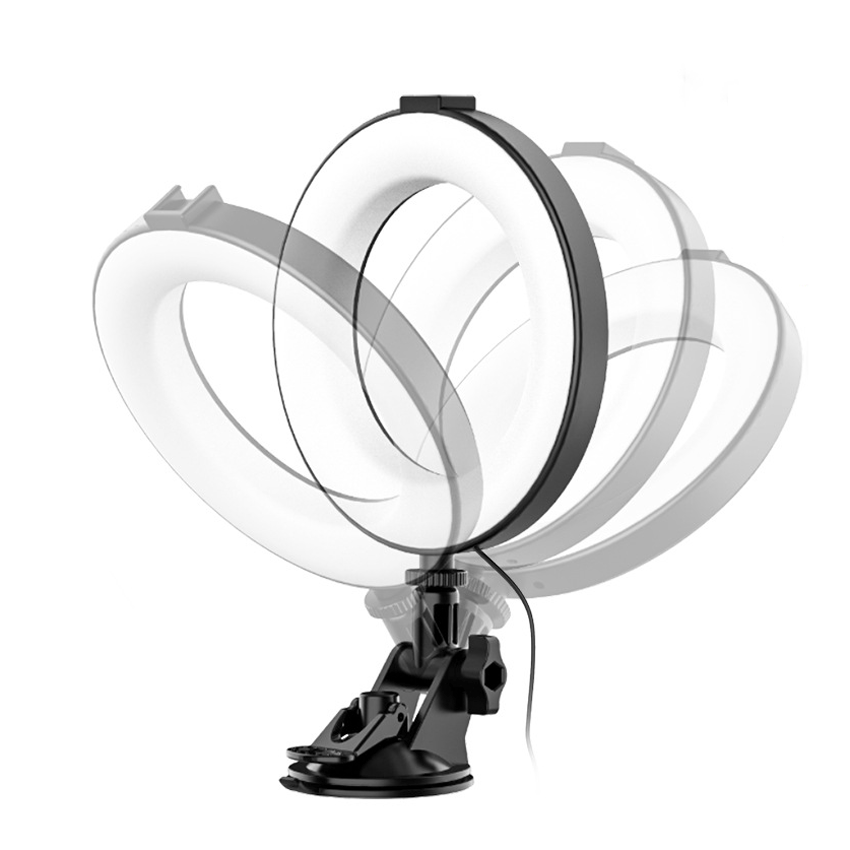 Ring Light LED Video Light Video Conference Light with Suction Cup Laptop Live Streaming Fill Light 6 Inches 3200k-6500k