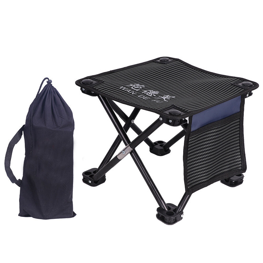 Camping Folding Chair Fishing Stool Picnic BBQ Seats with Pocket Max Load 150kg Outdoor Travel