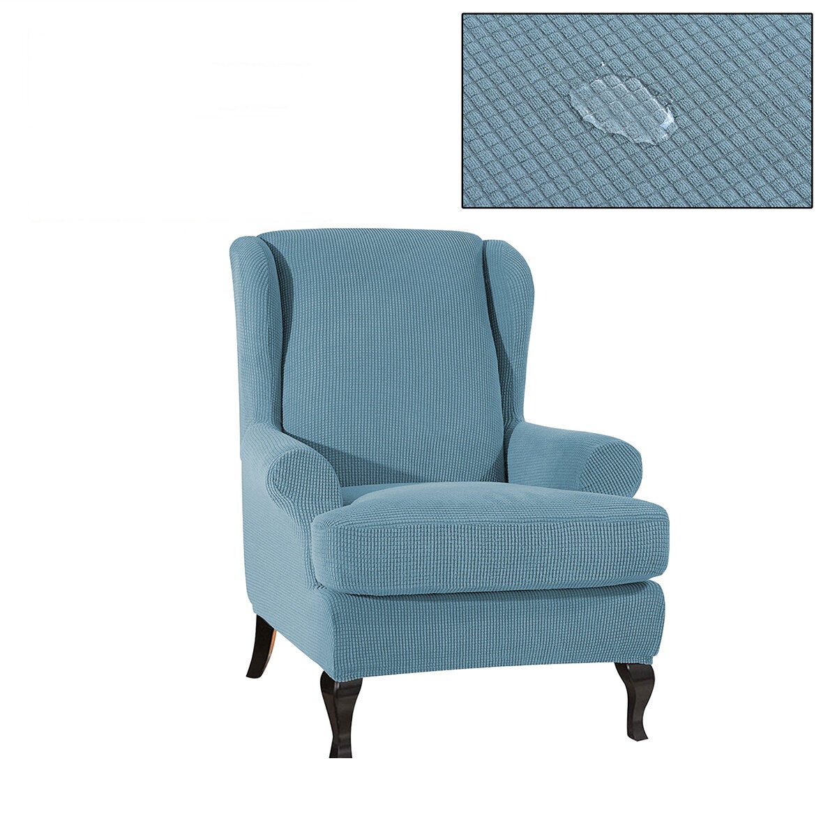 Waterproof Elastic Armchair Wingback Wing Chair Slipcover Protector Covers
