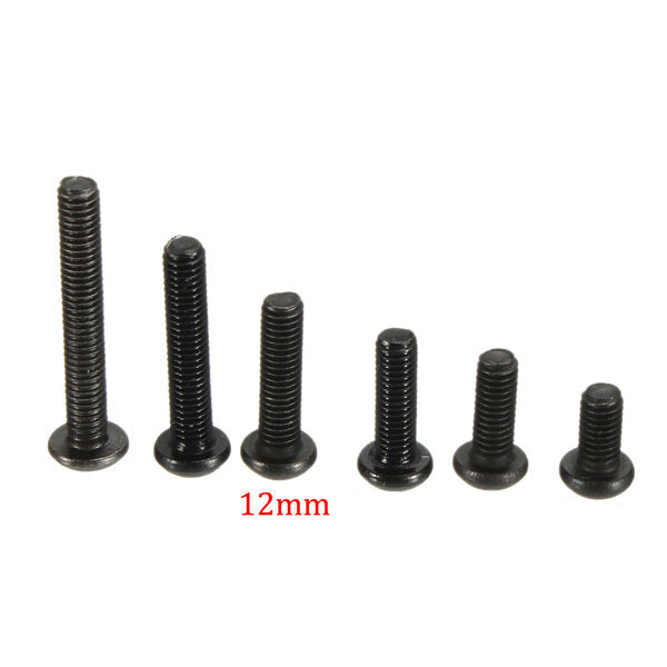 M3CH1 100Pcs M3 Carbon Steel Button Head Hex Socket Cap Screw Bolt Metric Allen Bolt