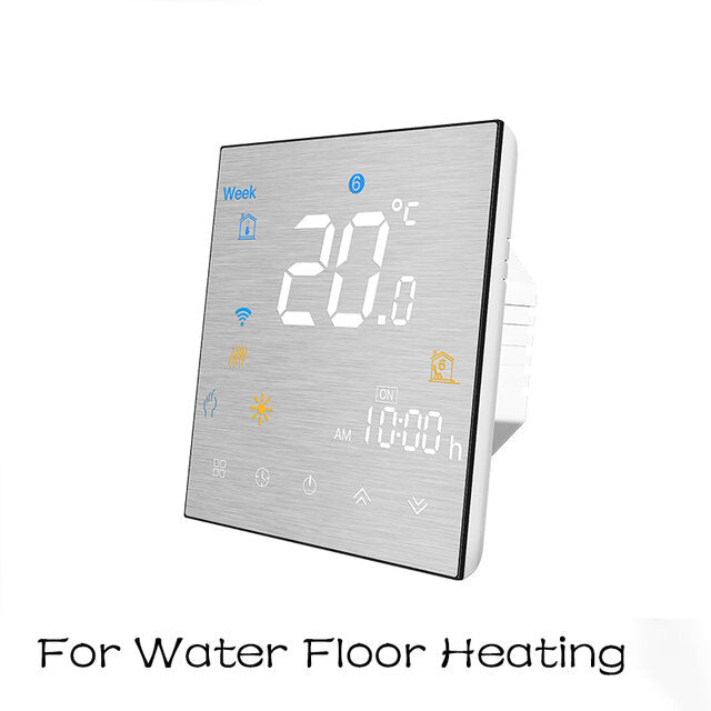 Smart Thermostat Temperature Controller Water/Electric Floor Heating Water/Gas Boiler Brushed Panel 2MQTT Alexa Google Smart Life