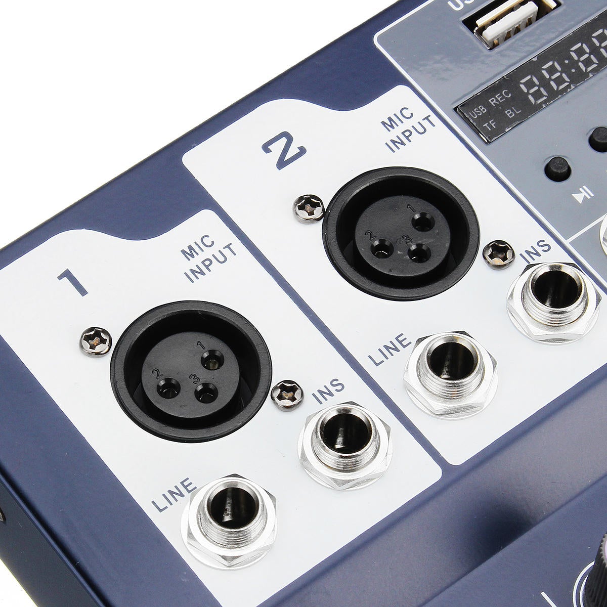 4 Channel USB Bluetooth Audio Mixer with Reverb Effect for Home Karaoke Live Stage Performance