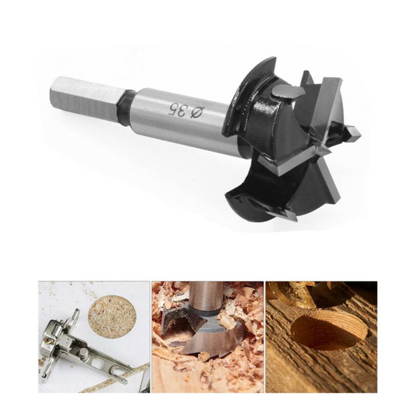 5PCS Upgrade 35mm 3 Flutes Carbide Tip Forstner Drill Bit Wood Auger Cutter Hole Saw For Power Tools