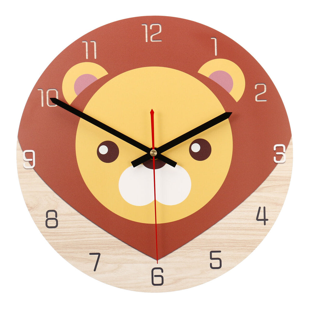 28cm Animal Mute Round Wall Clock Modern Home Living Room Kitchen Watch Decor