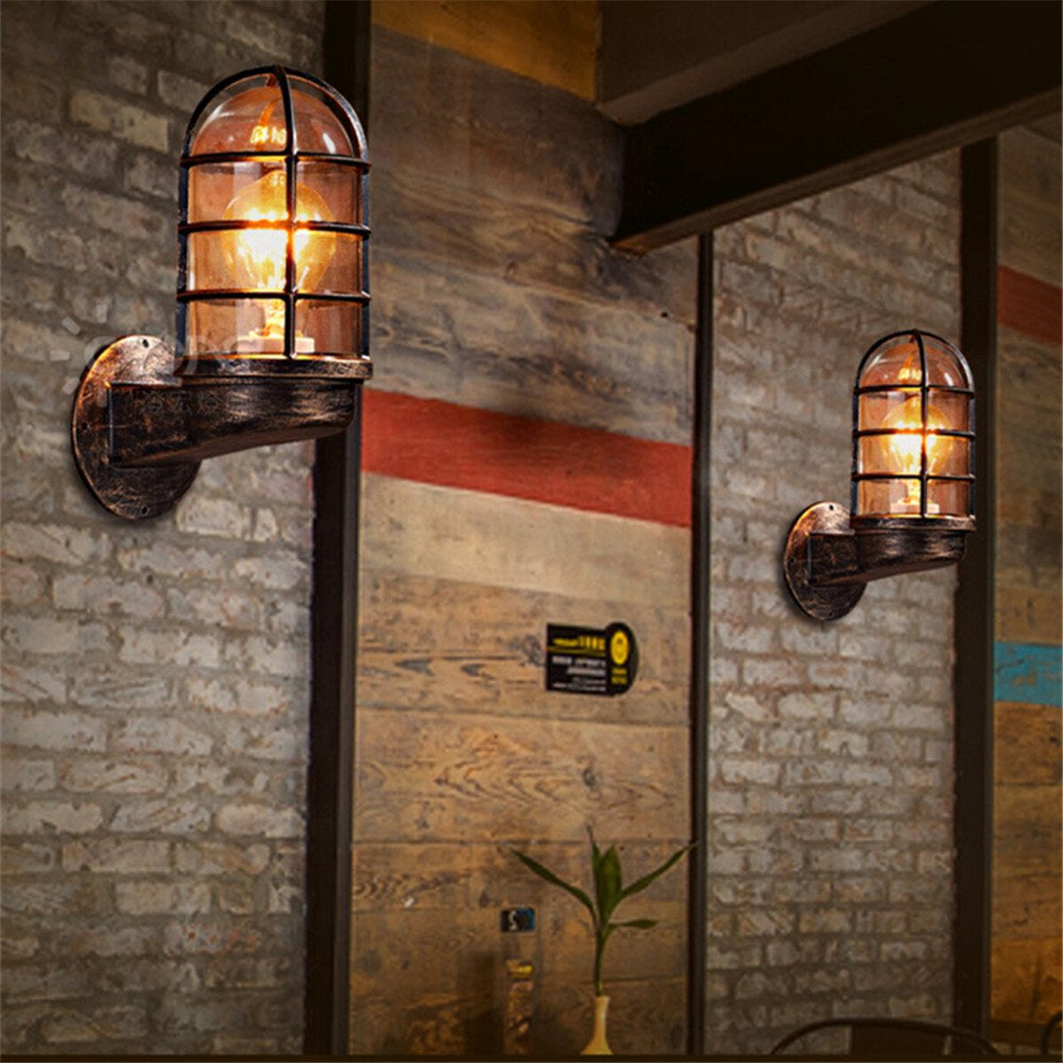 Wall Lamp Iron Rustic Copper Steampunk Lamp Sconce