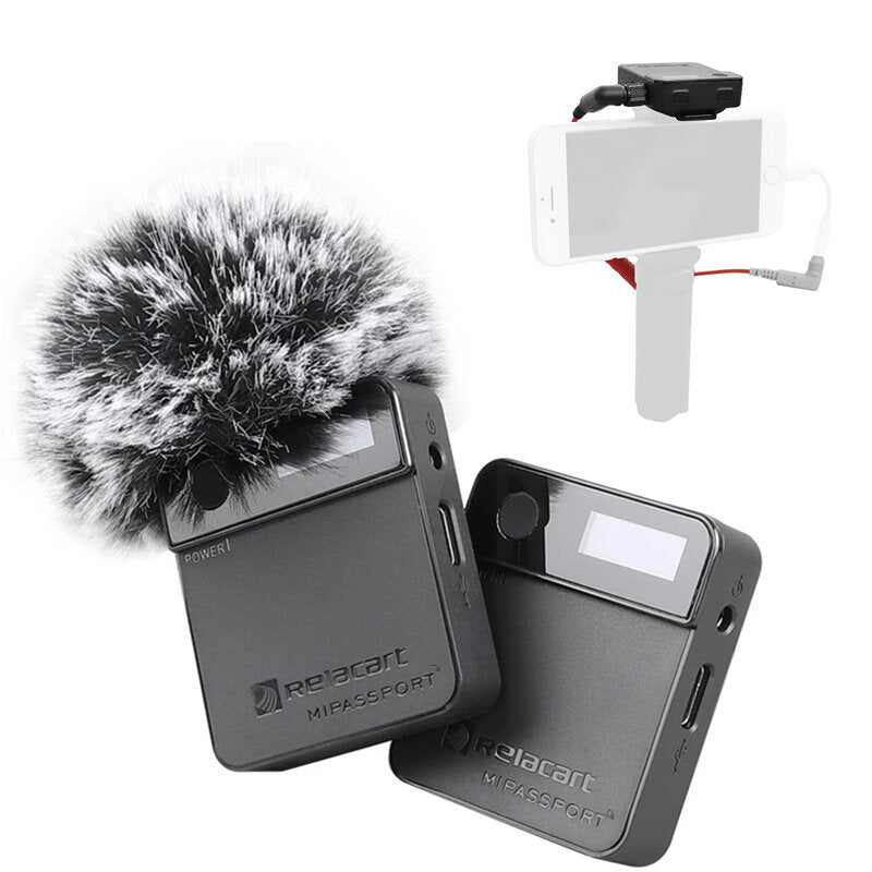 Microphone Wireless Transmitter Kit 3.5mm TRS Lavalier 2.4G Condenser for DSLR Camera Cellphone Monitor