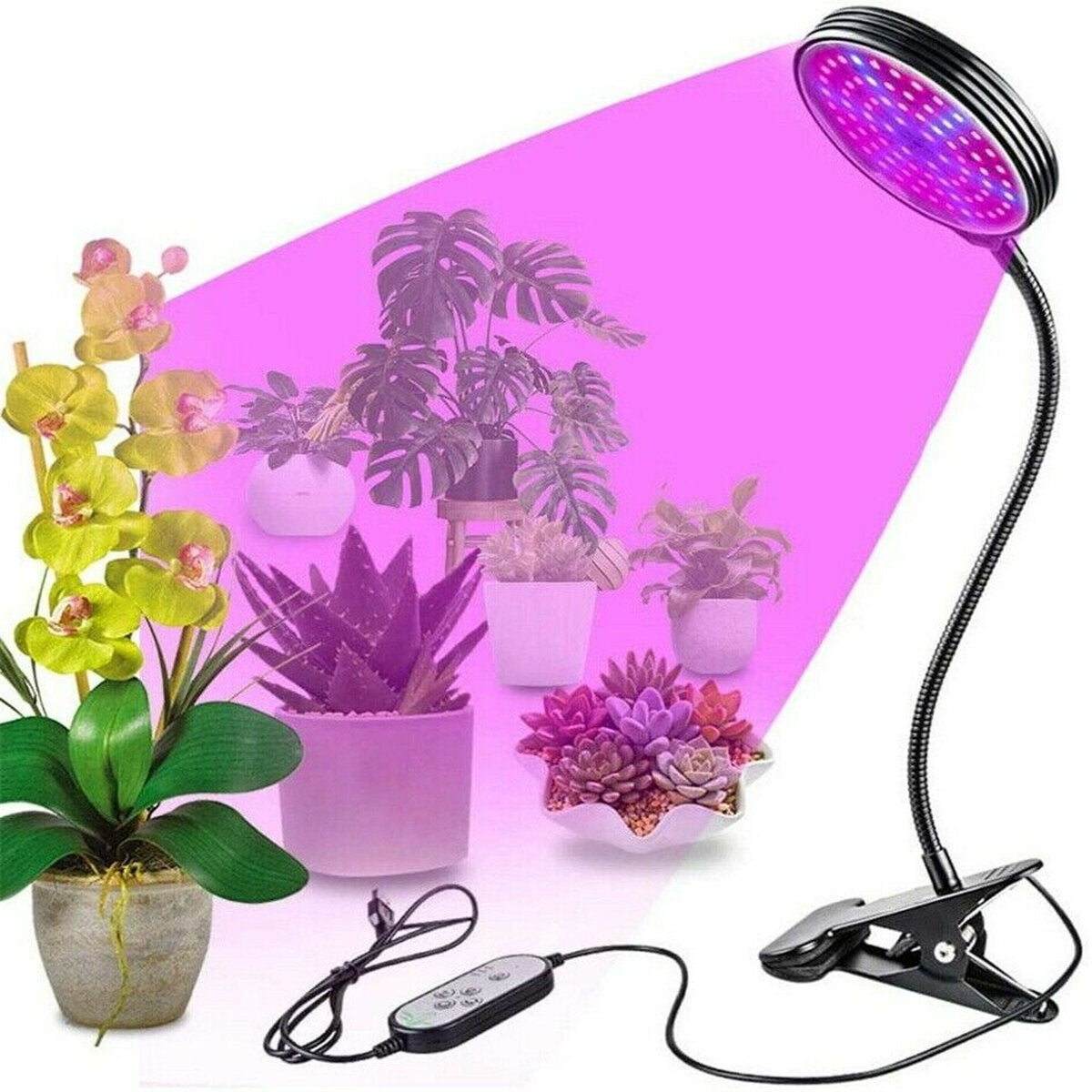 1/2/3 Head Plant Grow Light Head LED Lamp Hydroponics Greenhouse Garden 360 Flexible Indoor Dimmable